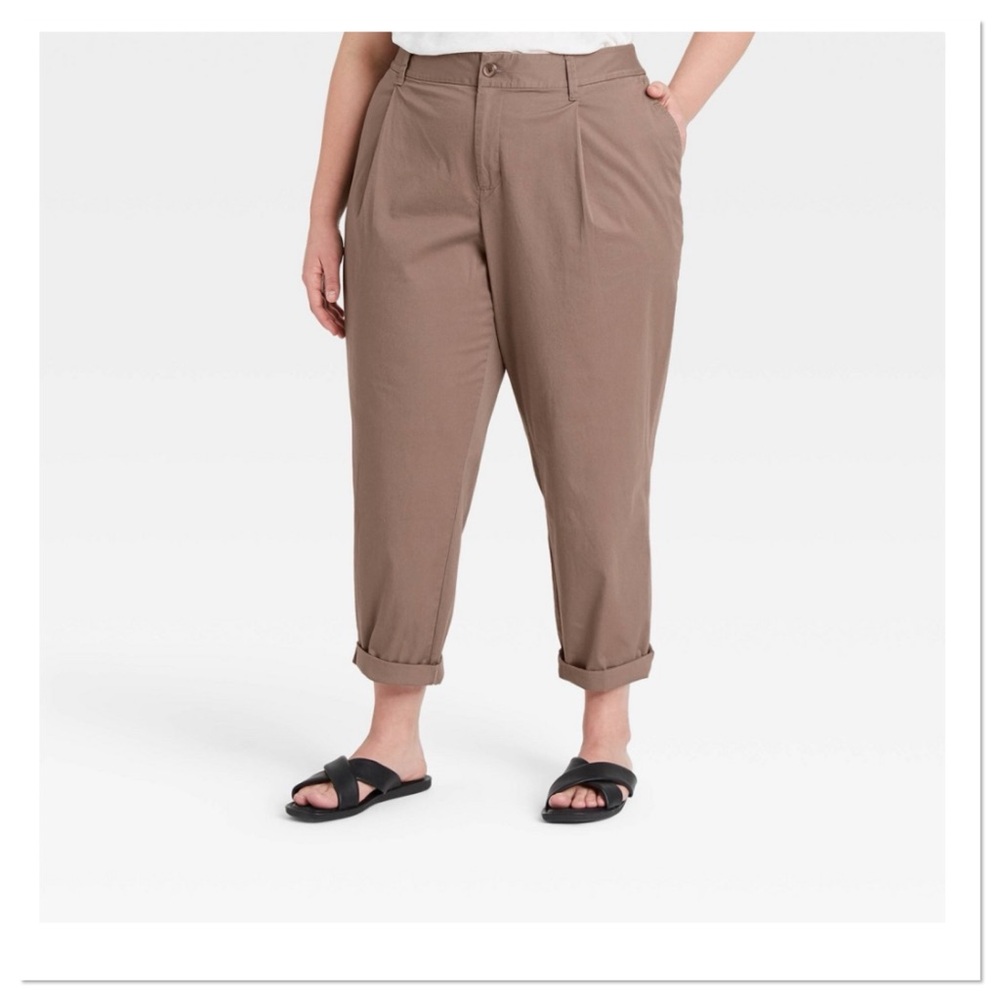 Women’s Super High Rise Pleat Front Straight Leg Ankle Pants a new day
